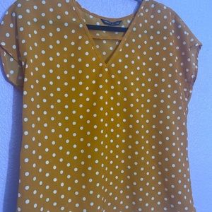 Polka dot short sleeve blouse